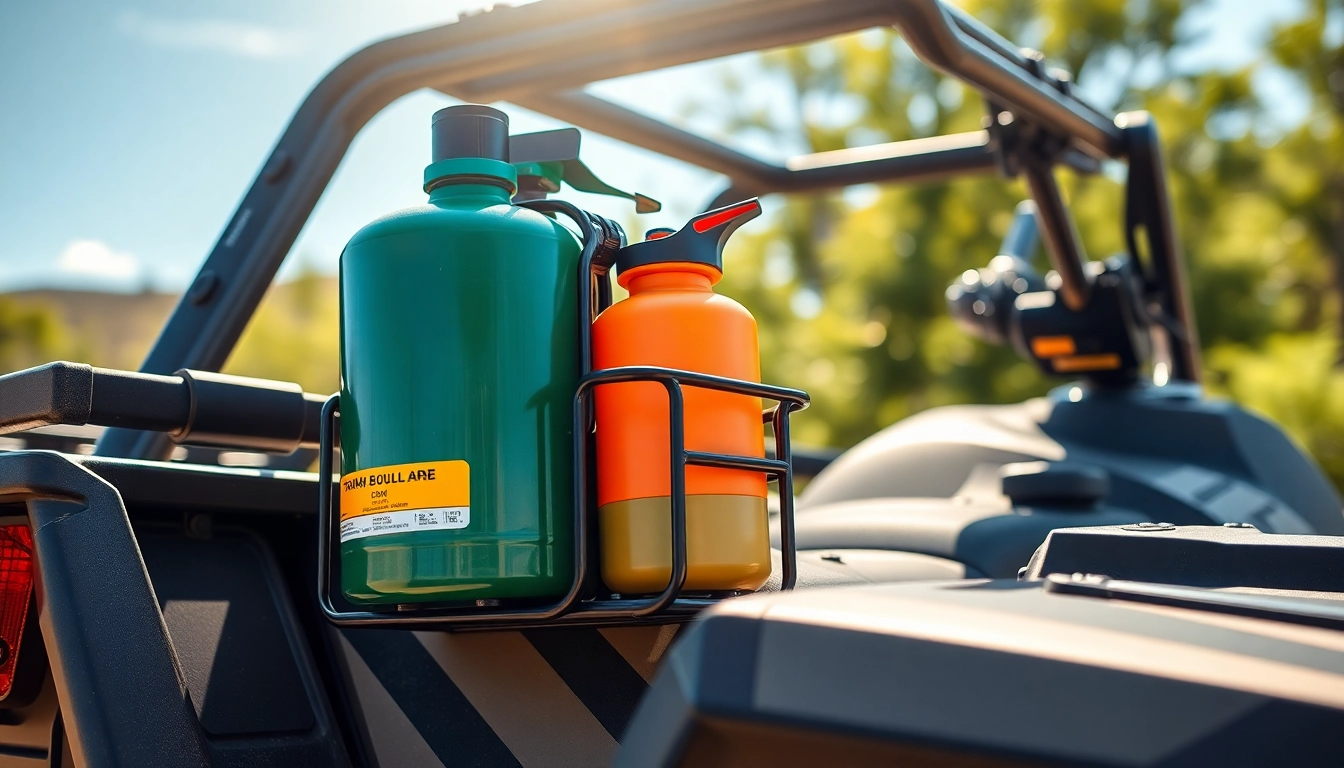 Securely mounting a gas bottle holder on a vehicle for safe outdoor adventures.